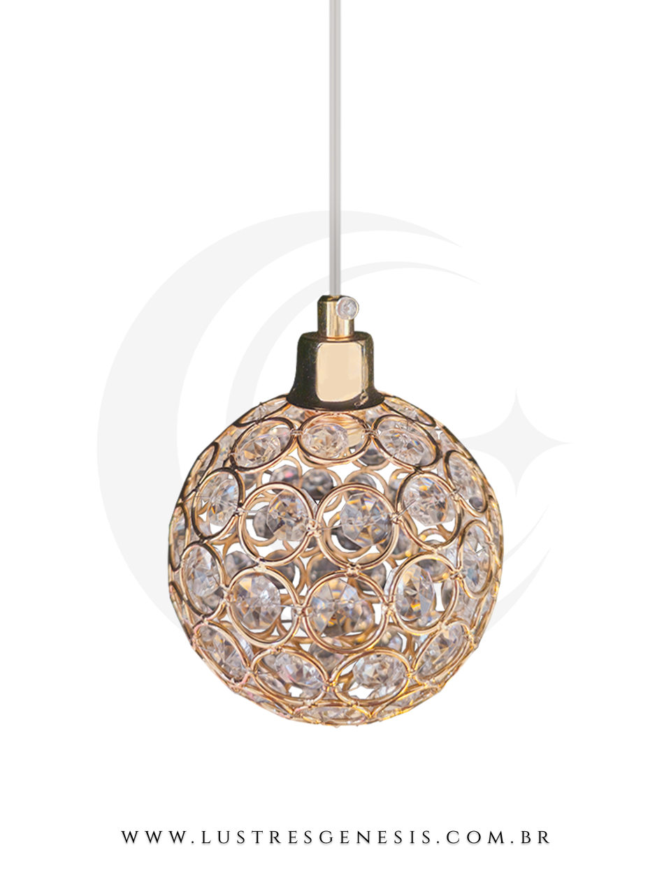 Luminária Pendente de Cristal Transparente